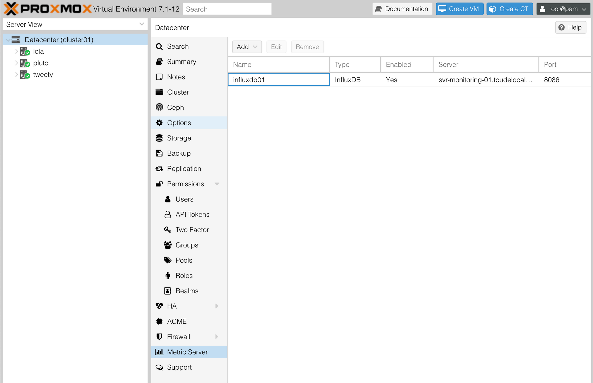 Monitoring Proxmox with InfluxDB and Grafana